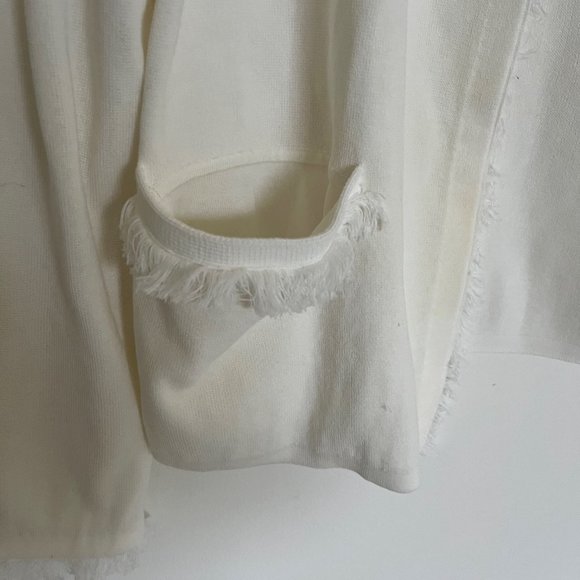 J. McLaughlin Womens Small 100% Cotton Cardigan with Fringe Trim - Picture 5 of 7